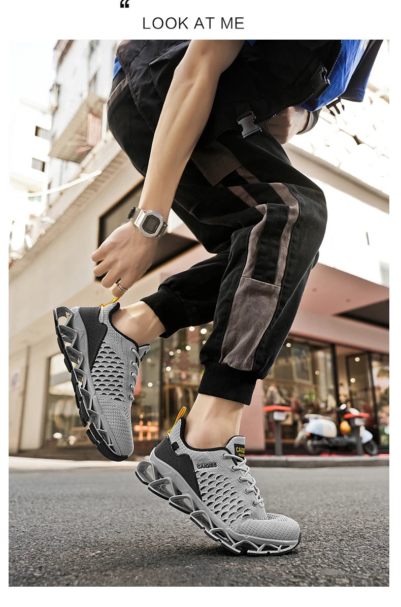 Men’s Lightweight Breathable Running Sneakers – Shock-Absorb Gym & Casual Shoes