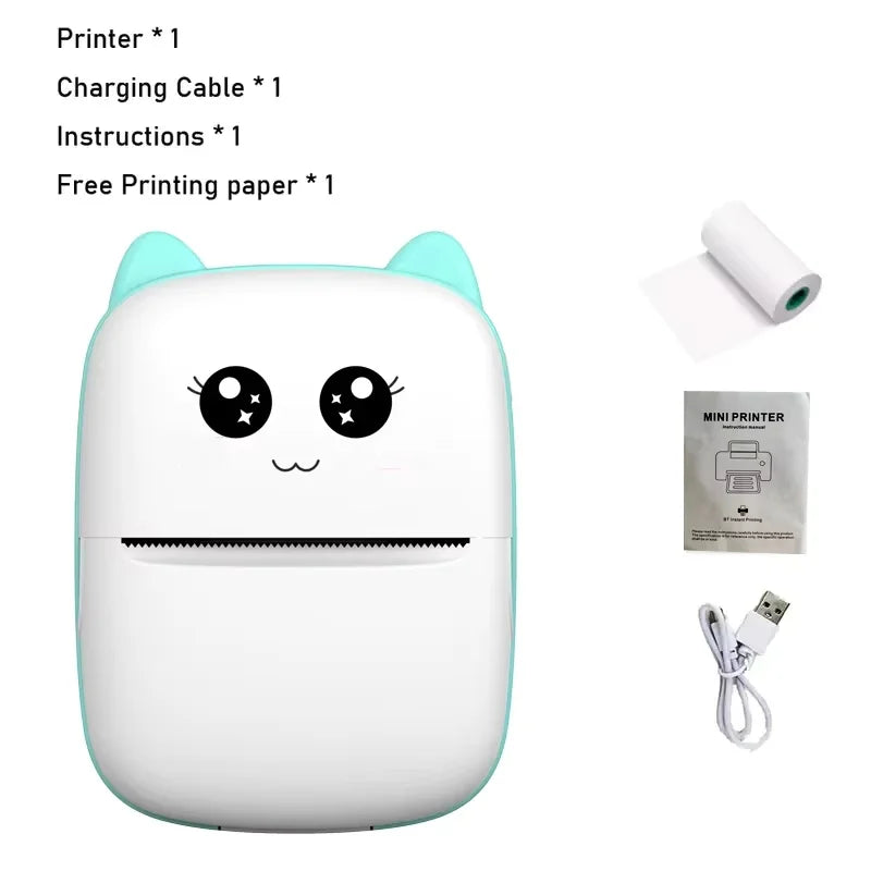 Mini Cat Thermal Printer – Portable Bluetooth Photo Label Printer