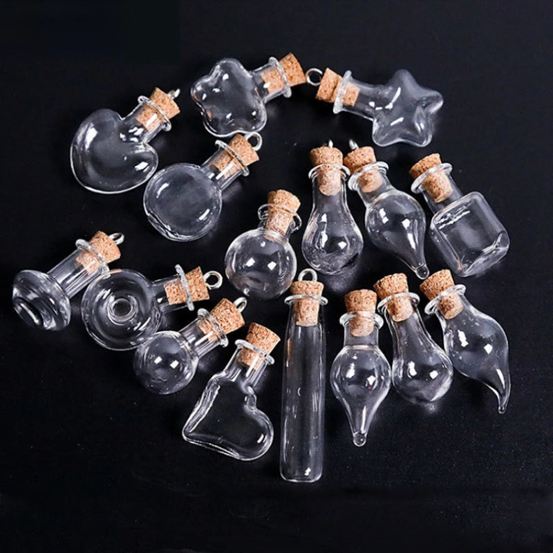5PCS Mini Glass Bottles with Cork – DIY Message Vials Decoration