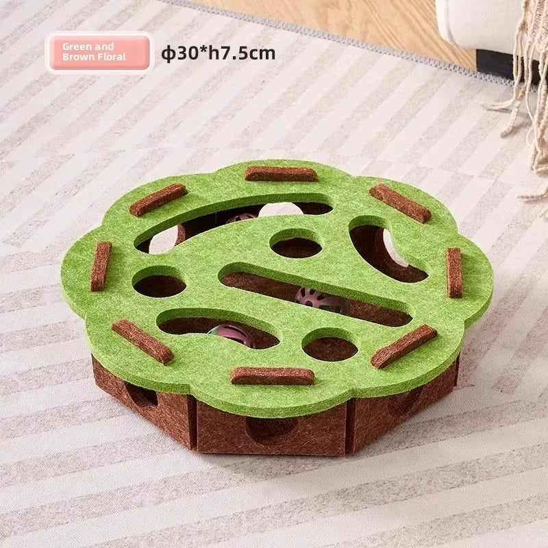 Cat Puzzle Toy Box – Interactive Felt Exercise Toy with Ball