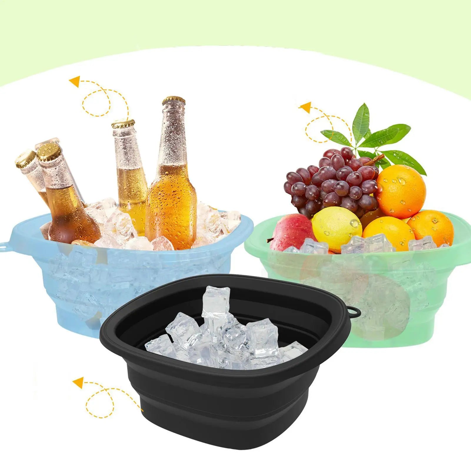 Foldable Face Ice Bath Bowl – Portable Silicone Cold Therapy Washbasin for Facials