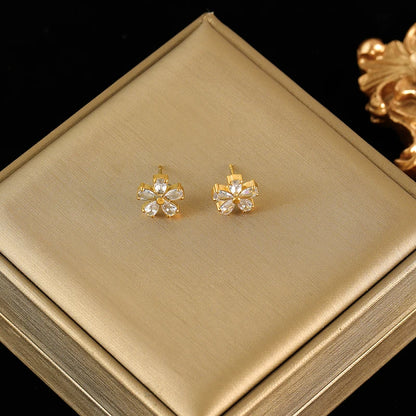 316L Stainless Steel White Zirconia Jewelry Set – Necklace, Bracelet & Earrings for Women