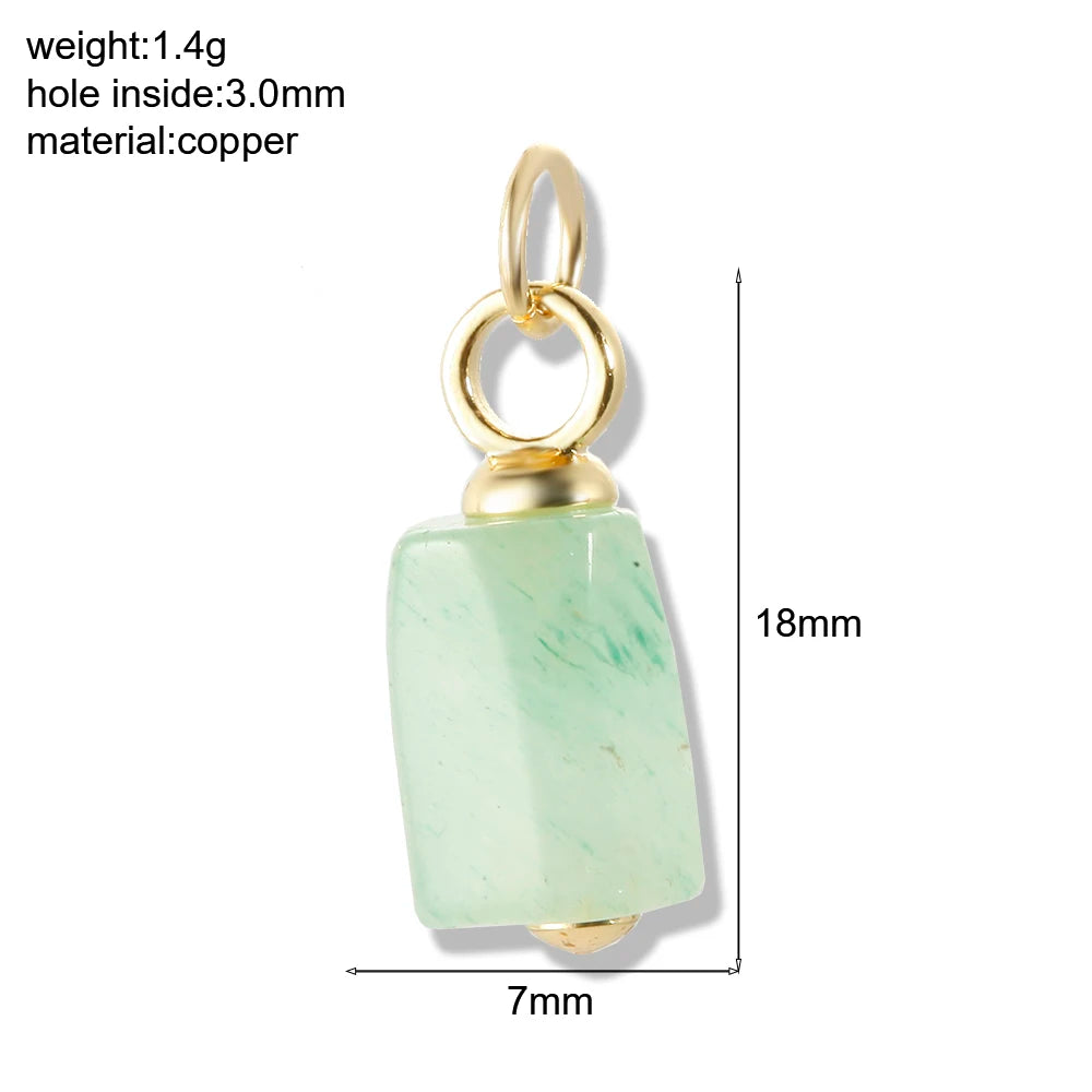Bohemian Natural Stone Bead Charms for DIY Jewellery Making – Blue & Green Zircon Pendants