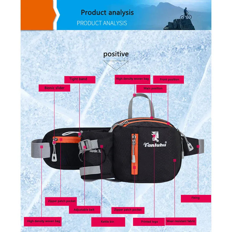 Running Waist Belt with Water Bottle Pouch