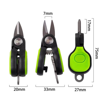 Compact Fishing Line Scissors with Keychain
