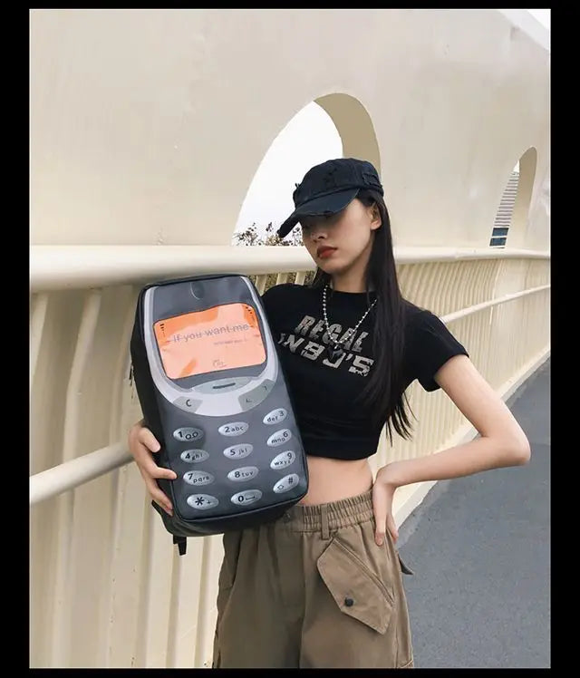 Unisex Splashproof Nylon Backpack with Mobile Phone Pocket – High-Capacity Casual Street Style Bag