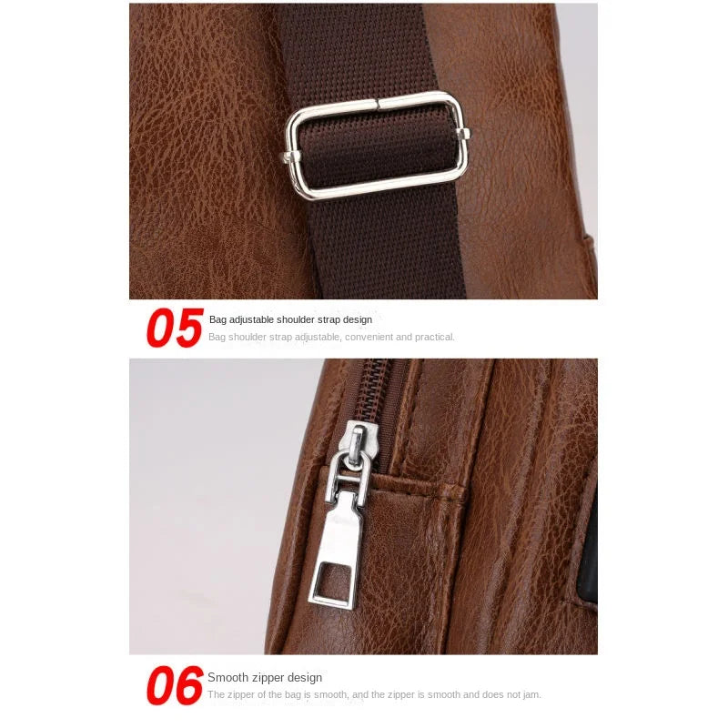 Spot Men's Chest Bag With Headphone Hole USB Shoulder