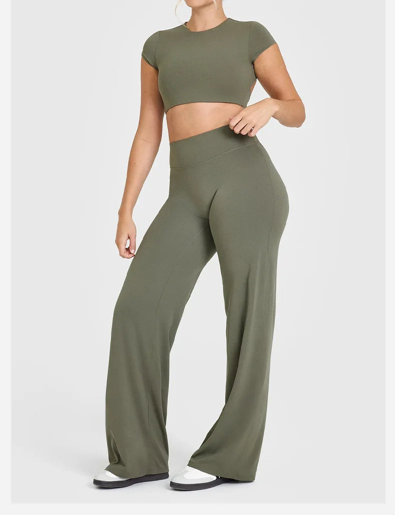 Sports straight-leg pants for women without embarrassment wide-leg pants yoga breathable fitness clothing versatile casual pants