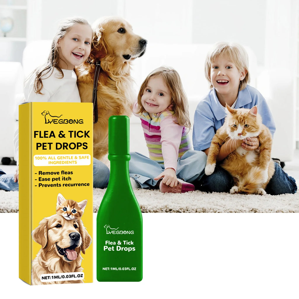 YEGBONG Pet Flea Tick Prevention Drops Fast Acting Waterproof Formula for Dogs and Cats with Sensitive Skin Vet Recommended
