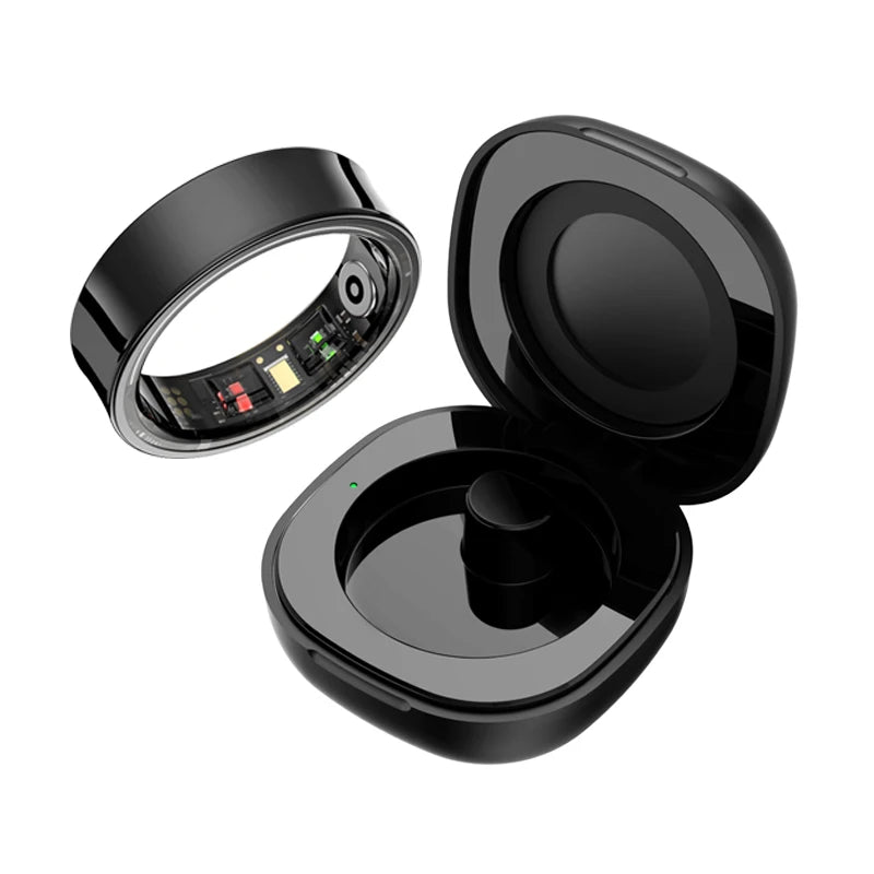 Smart Health Tracking Ring with Charging Case