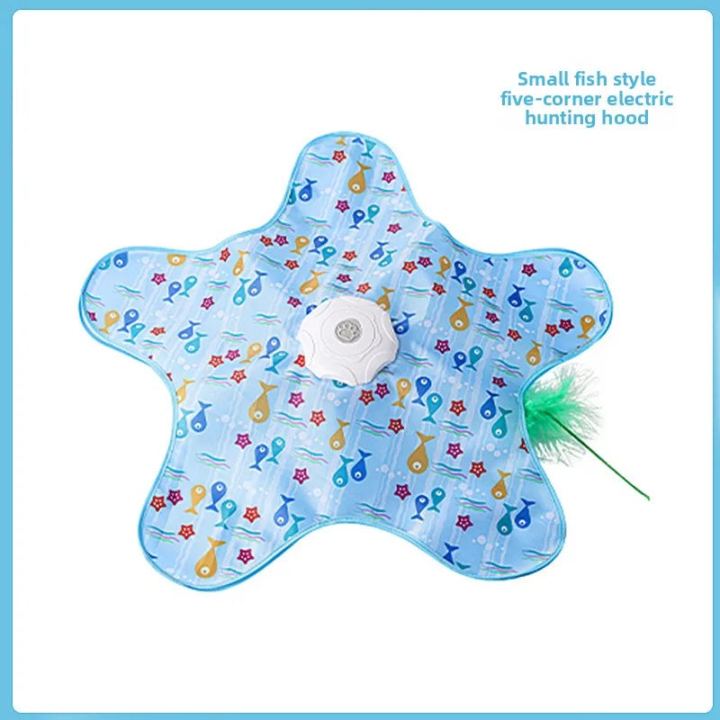 Interactive Cat Toy – Hide & Seek with Squeaky Mouse and Moving Feathers for Kittens