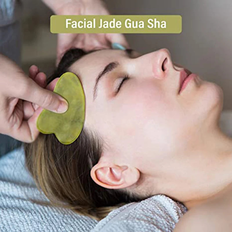Natural Jade Roller & Gua Sha Set – Facial & Body Massage Tools for Lifting & Anti-Aging