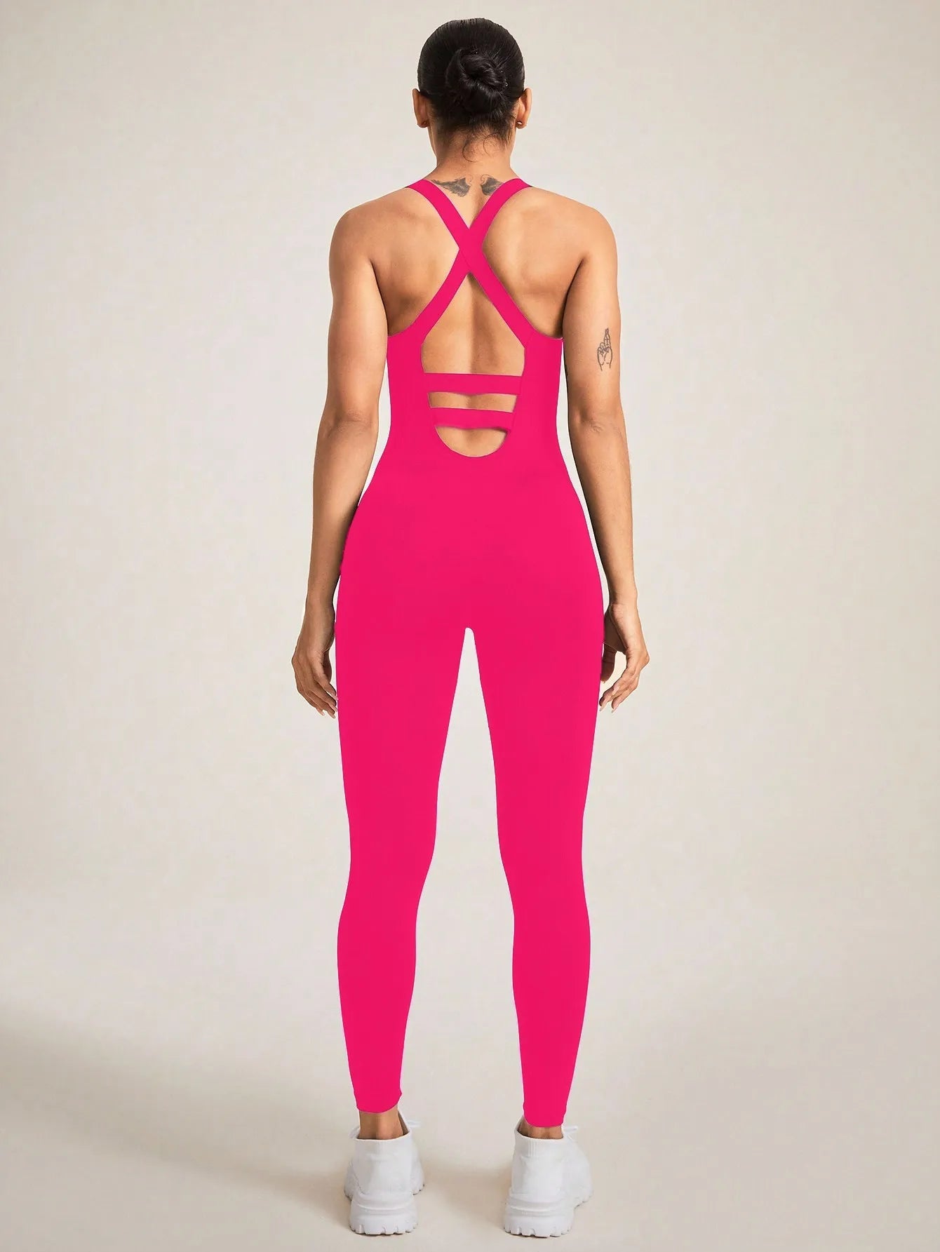 Women's Seamless Shapewear Bodysuit With Tummy Control, CrissCross Straps Backless Body Shaper, Women's Underwear & Shapewear