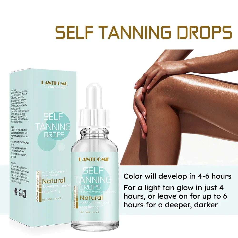 30ml Self-Tanning Drops for Body & Face – Sunless Lotion for Natural, Gradual Tan