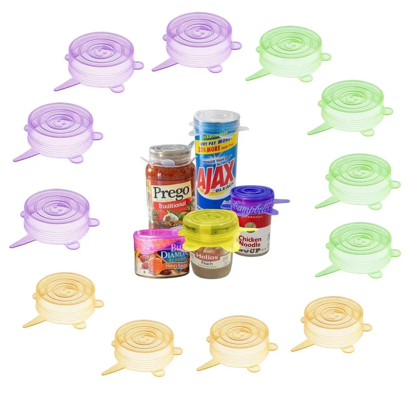 20PCS Silicone Stretch Lids – Reusable Food Storage Covers for Bowls & Jars