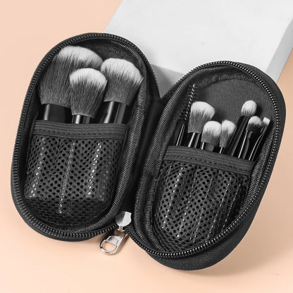 10-Piece Mini Makeup Brush Set with Travel Bag