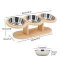 Raised Cat Feeder 3 in 1 – Stainless Steel Bowls with Wood Stand