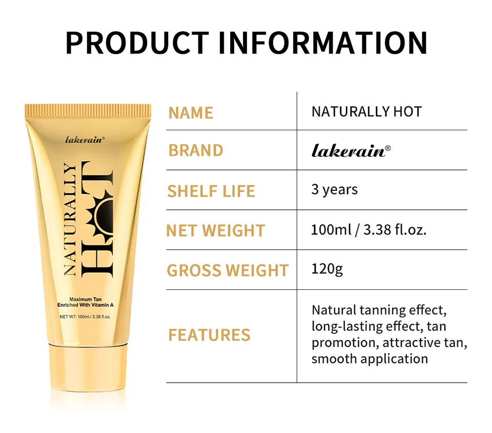 Long-Lasting Tanning Cream for All Skin Types – Smooth Non-Sticky Bronzer
