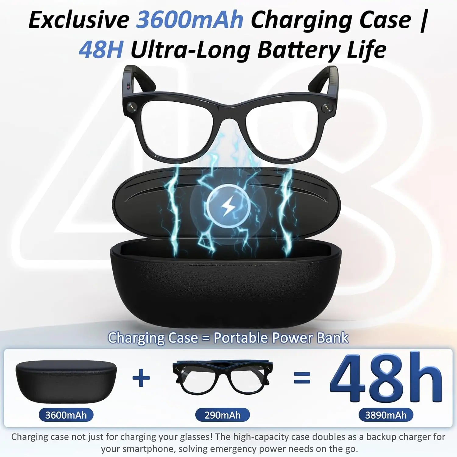 AI Smart Glasses 800W HD Pixel Camera Video Recording Outdoor Sport Sunglasses ChatGpt Translation Voice Call Bluetooth glasses