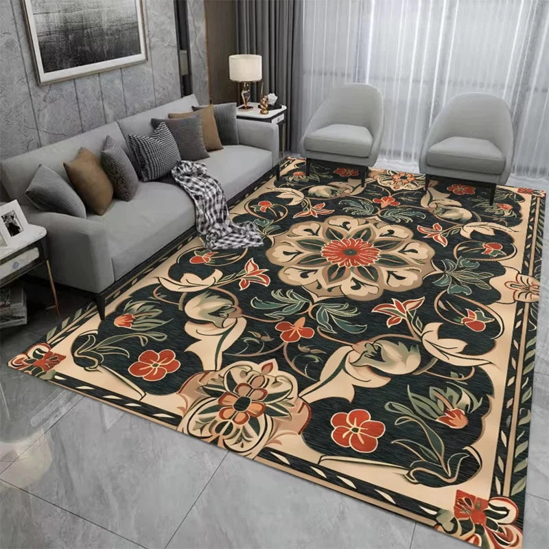 Bohemian Mandala Print Rug – Non Slip Living Room Bedroom Area Rug