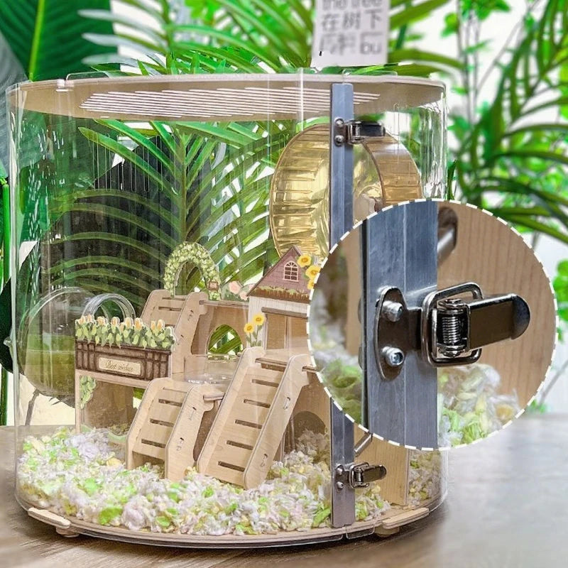 Breathable Hamster Cage Large Luxury Hamster House Transparent Beds Furniture Golden Hamsters Cages with Toy Accessories Houses