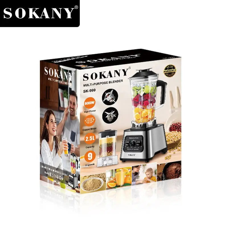 6000W High Power Commercial Blender Heavy Duty Smoothie Ice Crusher Food Processor BPA Free Kitchen Blender
