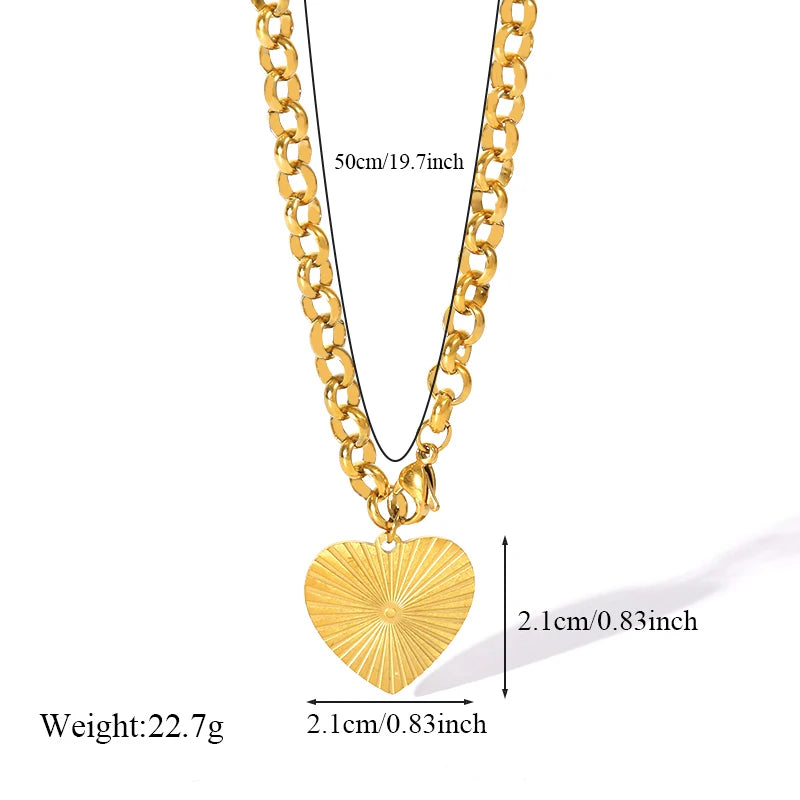 Gold-Plated Heart Pendant Necklace