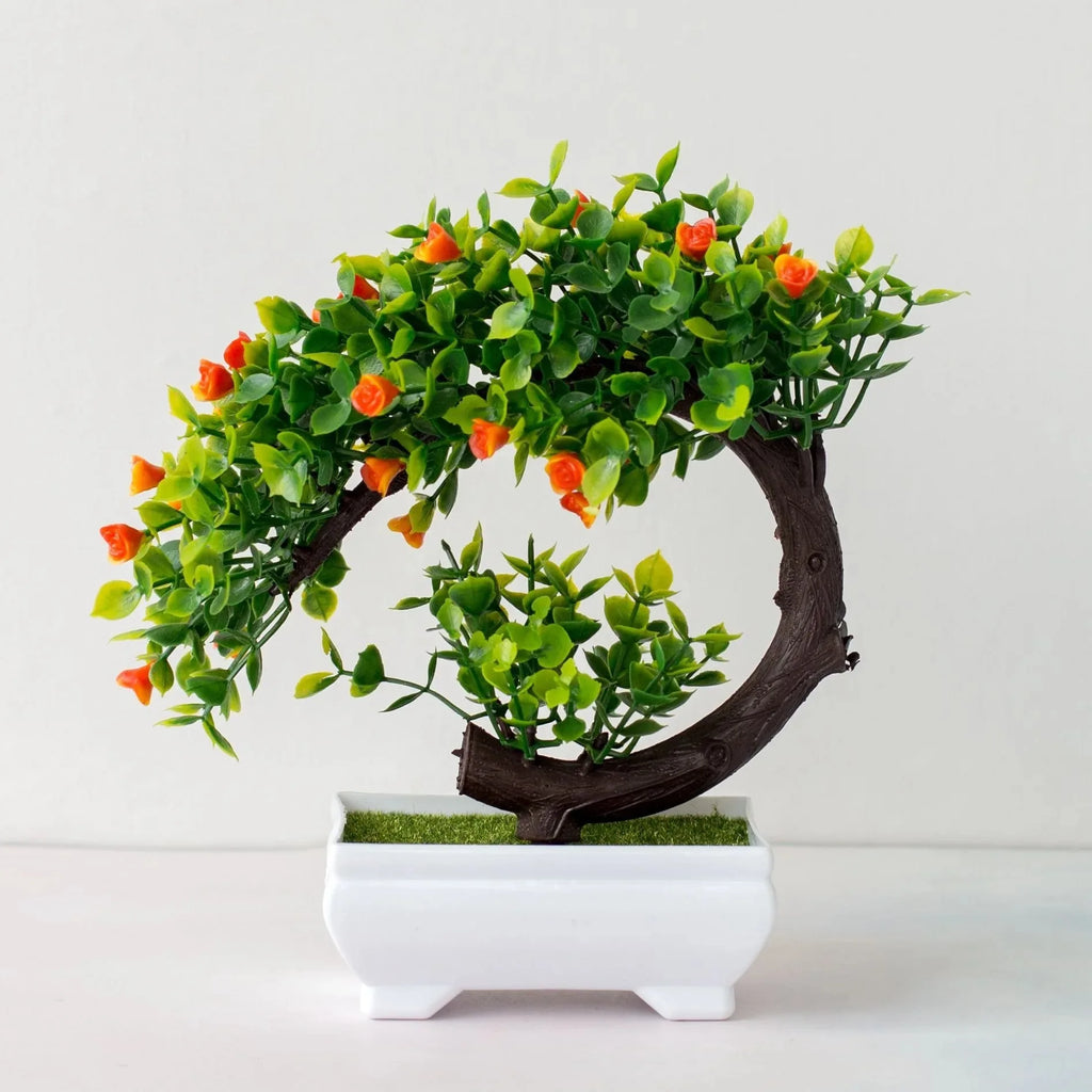 Artificial Plants Bonsai Simulated Tree Potted Plants Fake Flowers Table Potted Ornaments