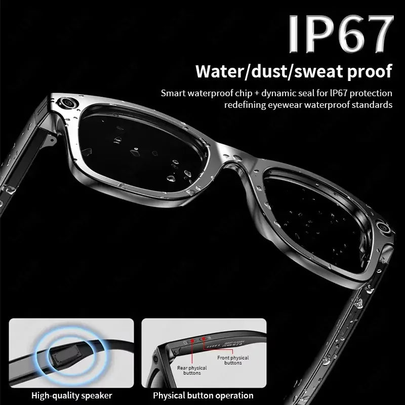 2026 AI Smart Glasses with 8MP Camera Video Recording 100+ Languages Translation Sunglasses Bluetooth Call Music Play Men Women