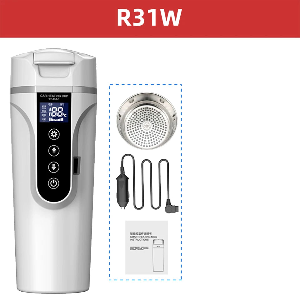 R31 Car Heating Cup – 450ml Smart Temperature Electric Mug