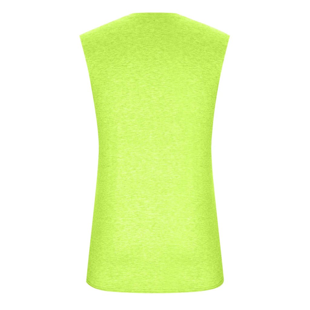 2025 Men'S Muscle Fitness Shirt Sports T-Shirt Gym Training Shirt Summer Casual Vest Tree Print Sleeveless Round Neck