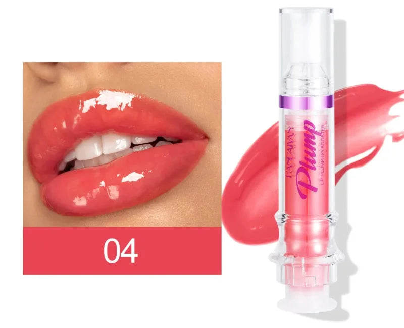 Long-Lasting Lip Plumping Gloss – Moisturising Red & Nude Glitter Lip Oil