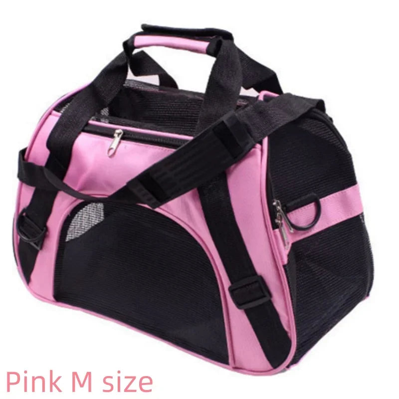 Foldable Breathable Mesh Pet Carrier Bag 4-Sided Ventilation Cat & Dog Travel Shoulder Crossbody Backpack