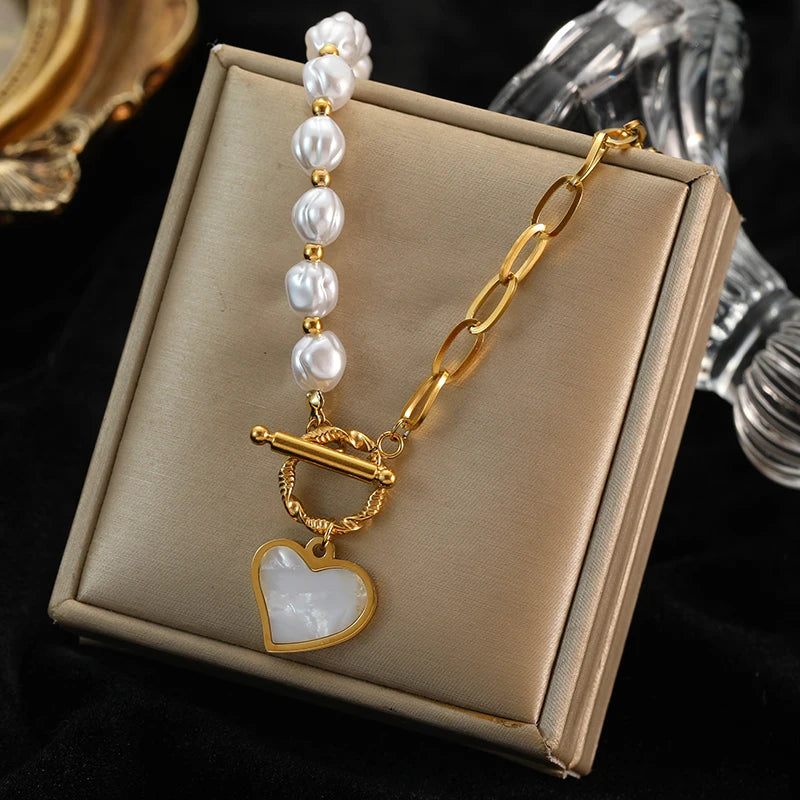 Gold-Plated Heart Pendant Necklace