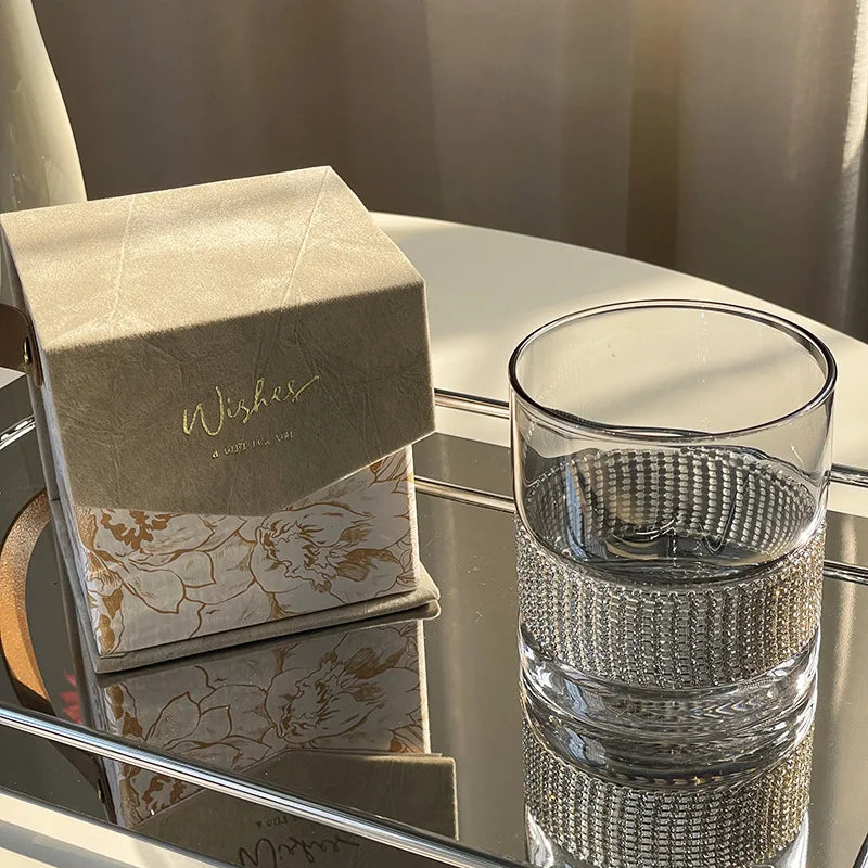 Luxury Diamond-Style Glass Cup – Heat-Resistant for Beer, Juice, Coffee & Whisky