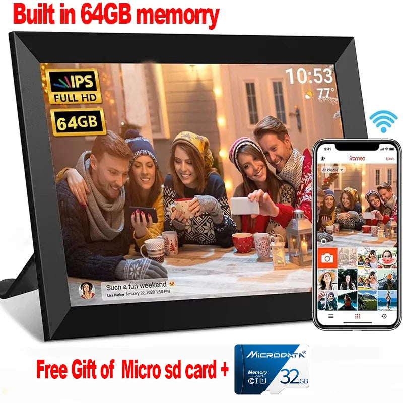 Frameo 10.1" Digital Photo Frame – WiFi Touch Screen 64GB