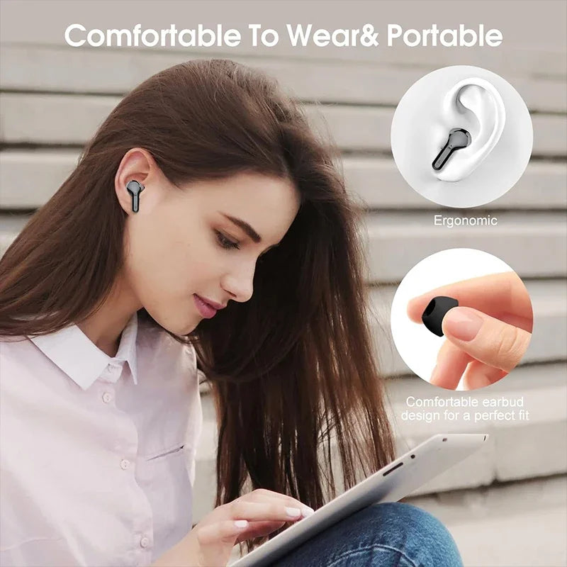 Wireless Bluetooth 5.3 Earbuds – Noise Cancelling, LED Display, 48H Playtime, Waterproof