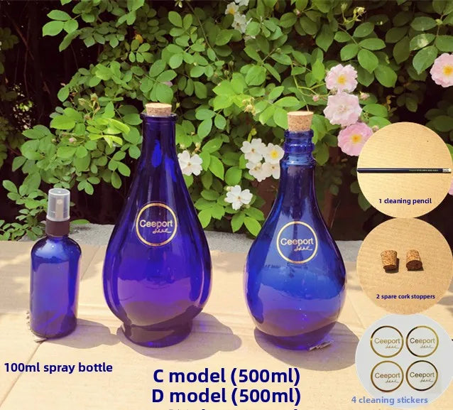 Blue Sun Water Bottle Large Capacity Cleaning Tool Zero Limit Energy Bottle Crystal Glass round Shape Insulated Beverage Cup