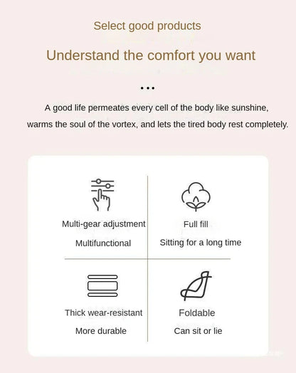 4-in-1 Adjustable Chaise Lounge Sofa Bed with Pillow – 15-Position Floor Lounger