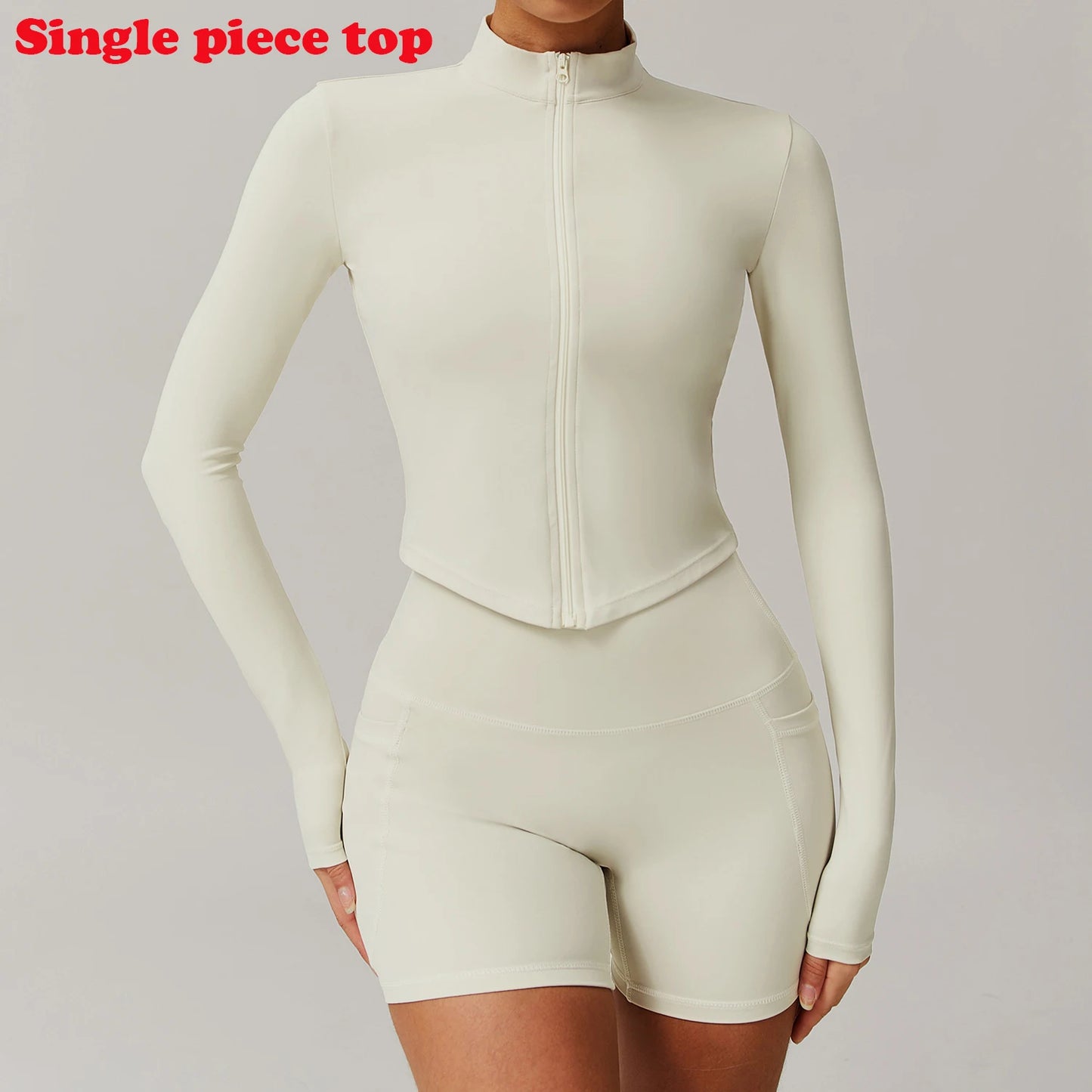 Women’s Slim Fit Zipper Jacket – Long Sleeve Fast-Dry Yoga & Fitness Top