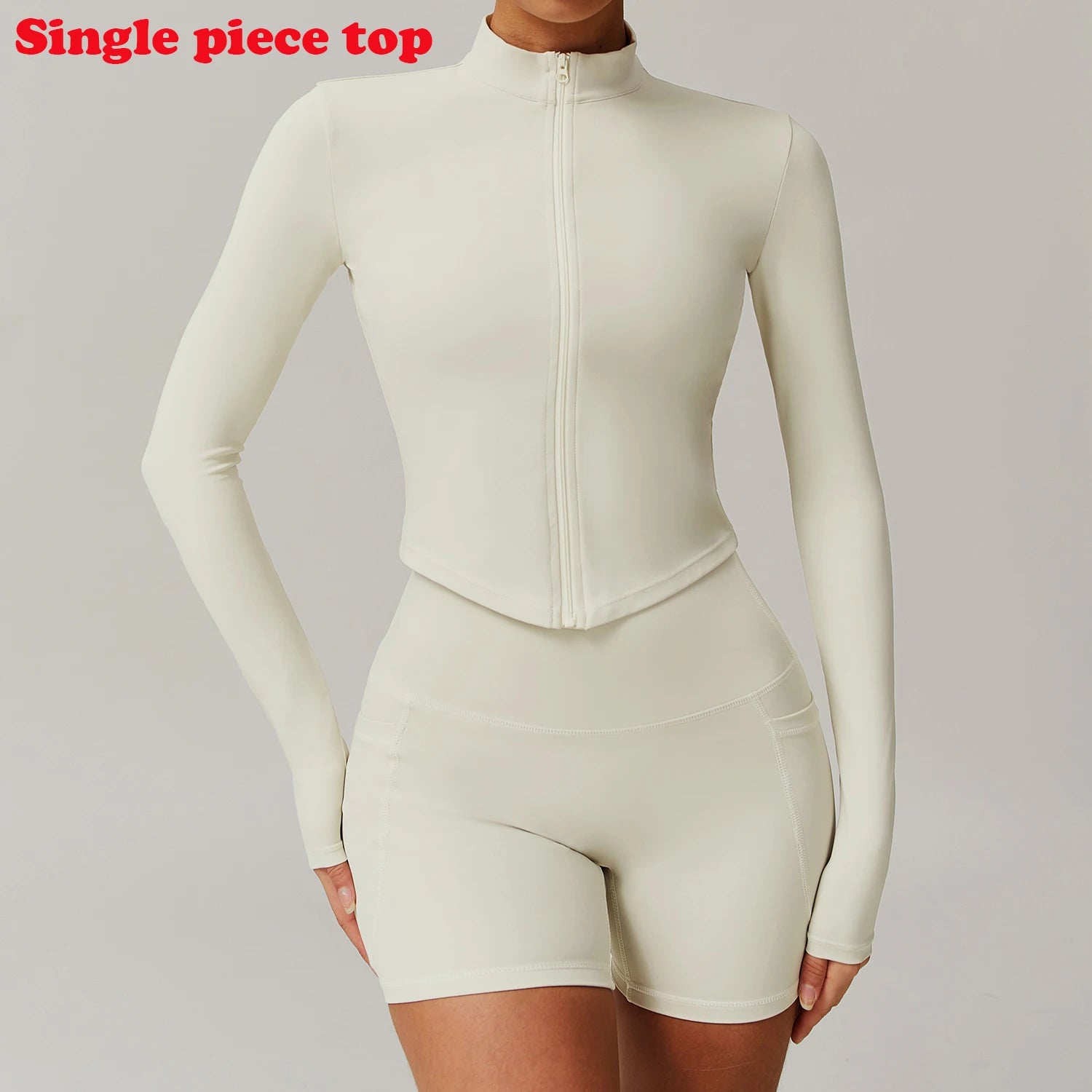 Women’s Slim Fit Zipper Jacket – Long Sleeve Fast-Dry Yoga & Fitness Top