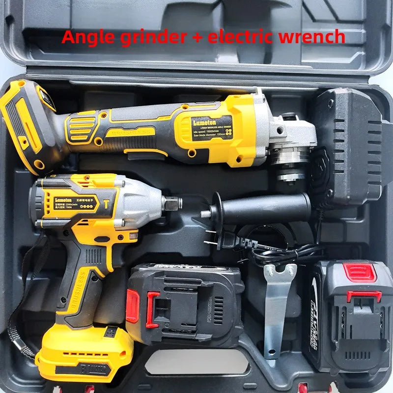 21V Brushless OEM Combination Tools Kit Electric Impact Drill Cordless Wrench Angle Grinder Hammer Drill Power Tool Set