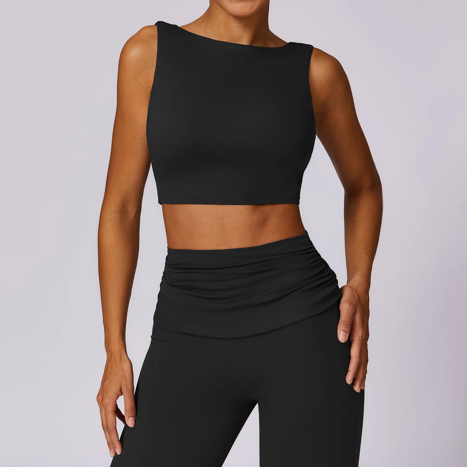 NCLAGEN Running Sports Bra Women High Support Open Back Yoga Breathable Slim Fit Fitness Pilates Tank Top With Removable Pads