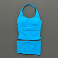 2 Pcs HISTELLO Halter Top Strappy Bra Shorts Set Women Yoga Workout Clothes Seamless Vest Hip-Lifting Sports Leggings Gym Suit
