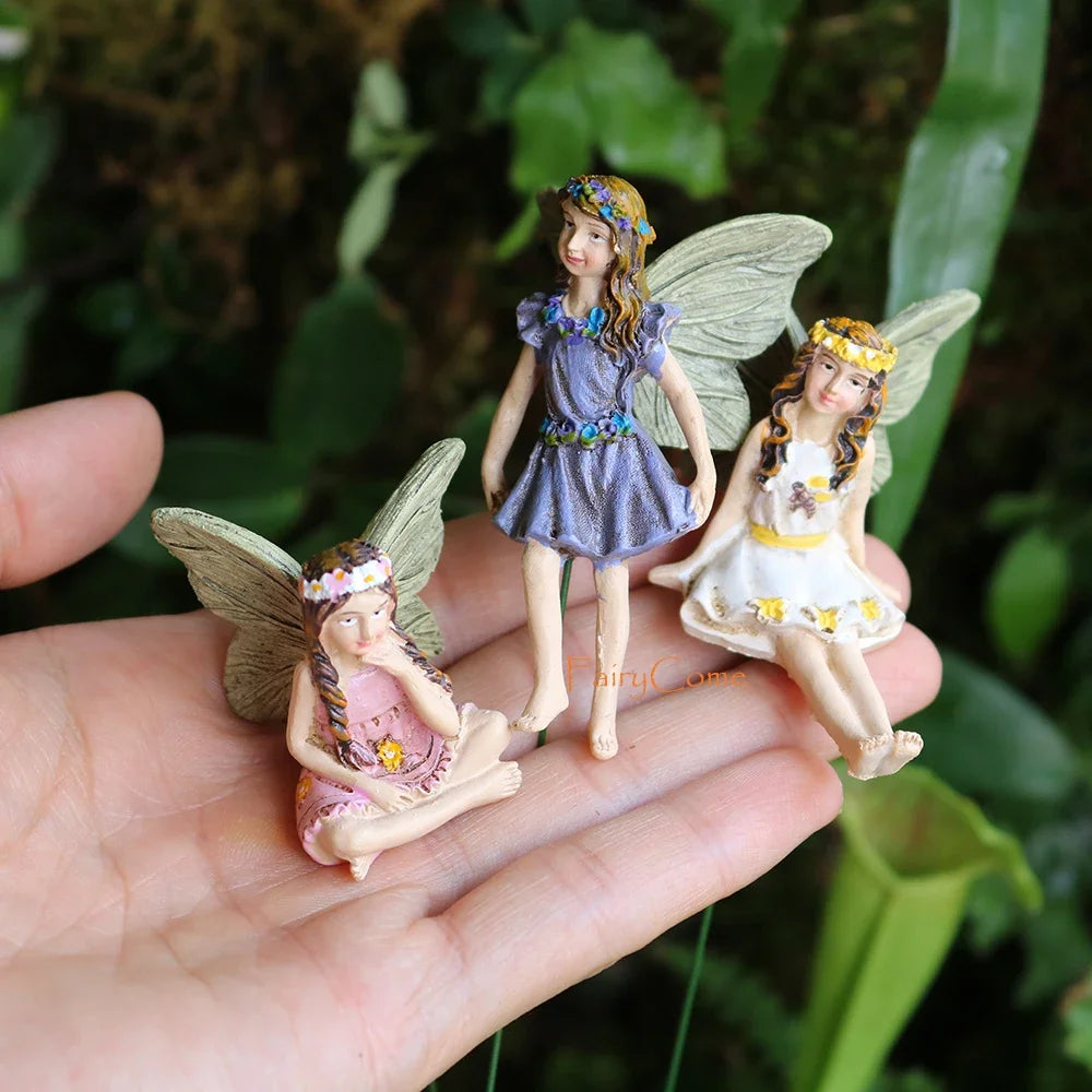 Mini Fairy Garden Figurines – Resin Fairy Statue Garden Decor