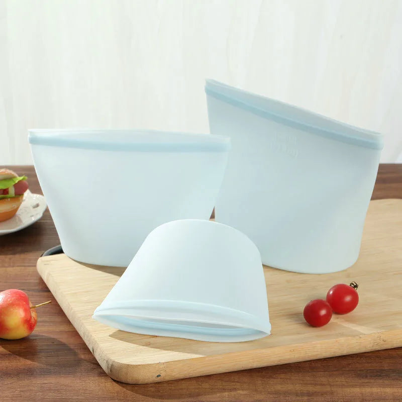 Silicone Food Storage Bags – Reusable Leakproof Ziplock Set