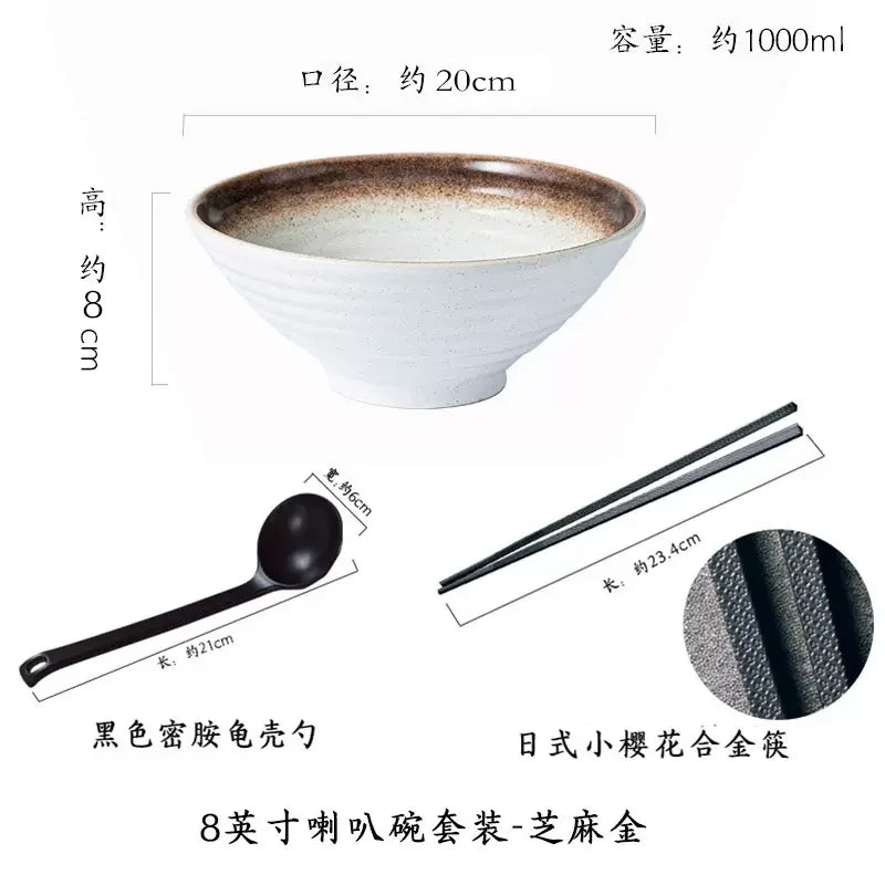 Japanese Ceramic Bowl Set – Creative Ramen & Soup Tableware