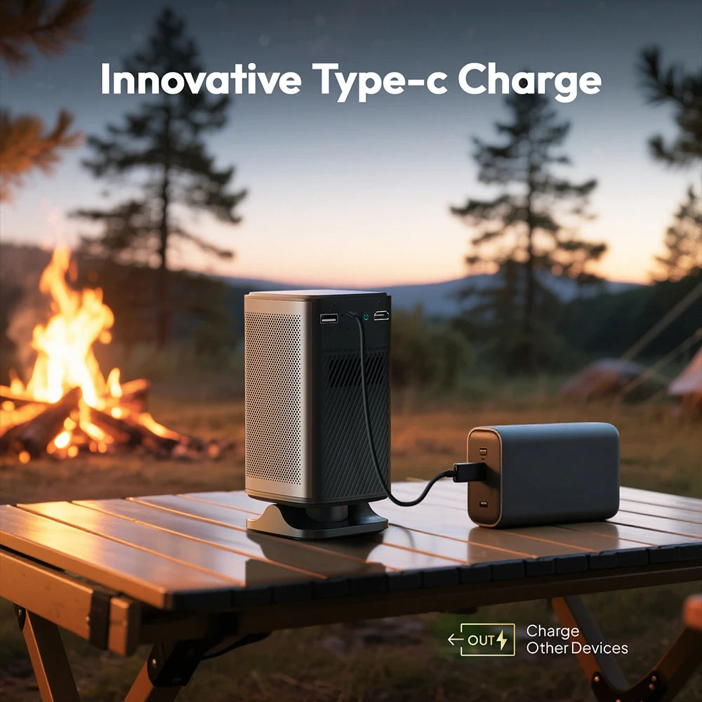 BYINTEK P70X Mini Projector – 4K WiFi Portable Home Theater