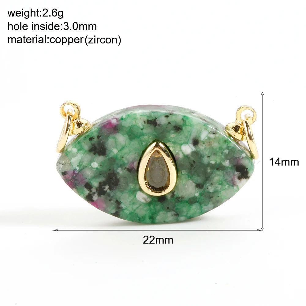 Bohemian Natural Stone Bead Charms for DIY Jewellery Making – Blue & Green Zircon Pendants