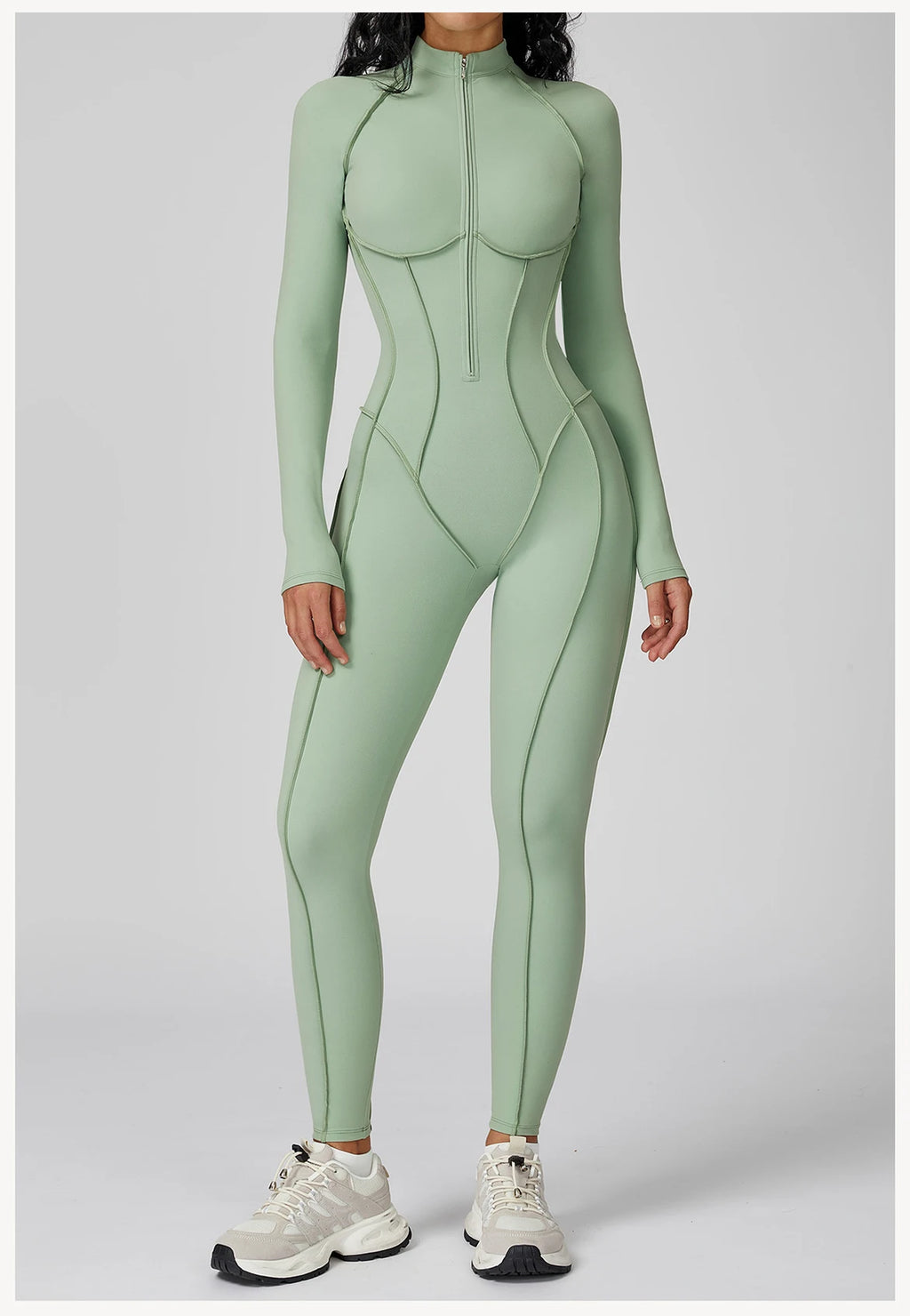 Women's Long Sleeve Yoga Bodysuit – High-Intensity Gym & Fitness Jumpsuit